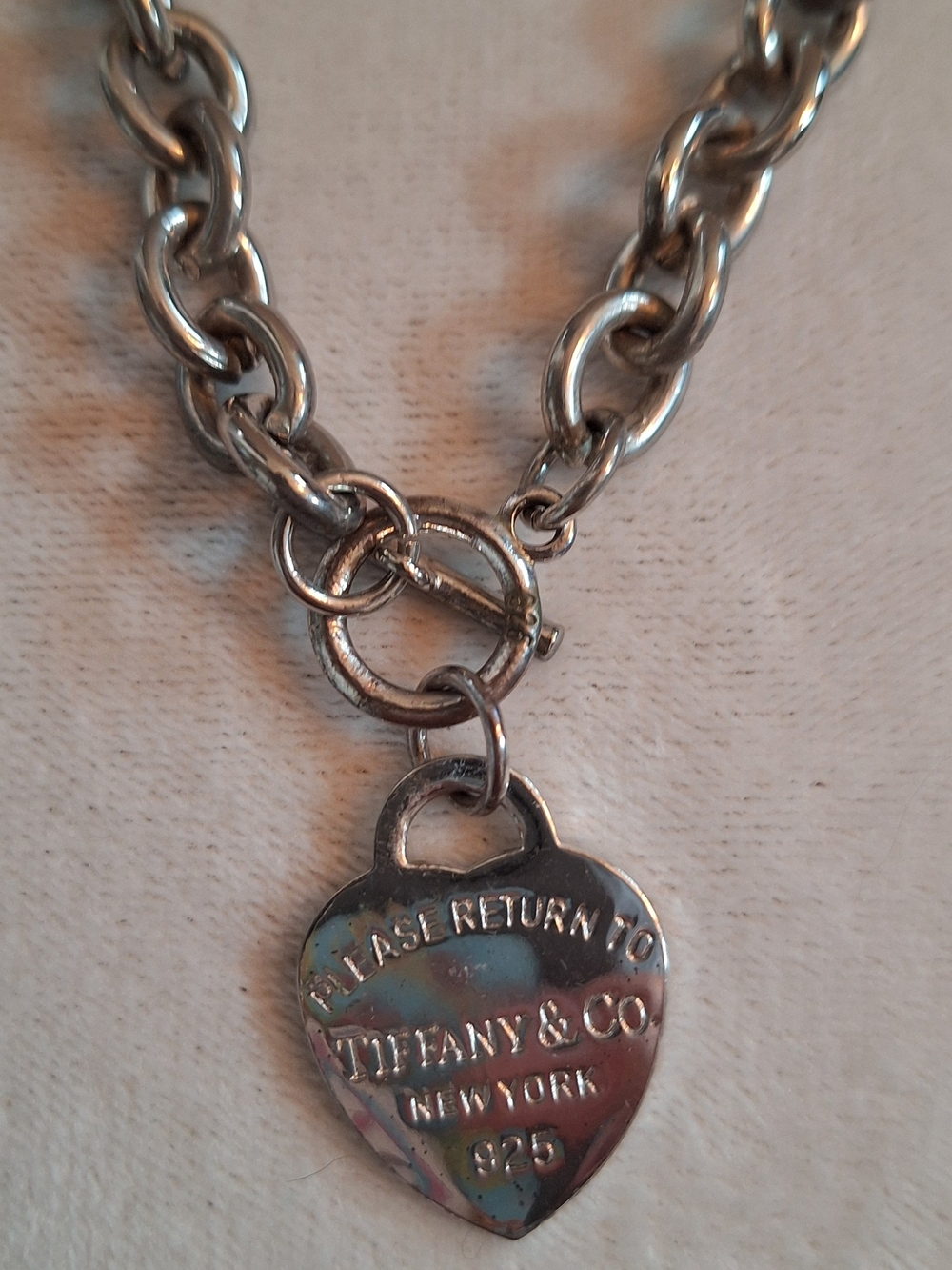Tiffany & Co. Sterling Heart Tag Toggle Necklace - Silver